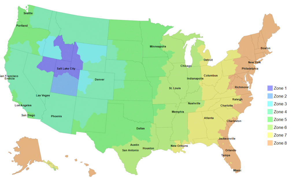 USA Zone Map